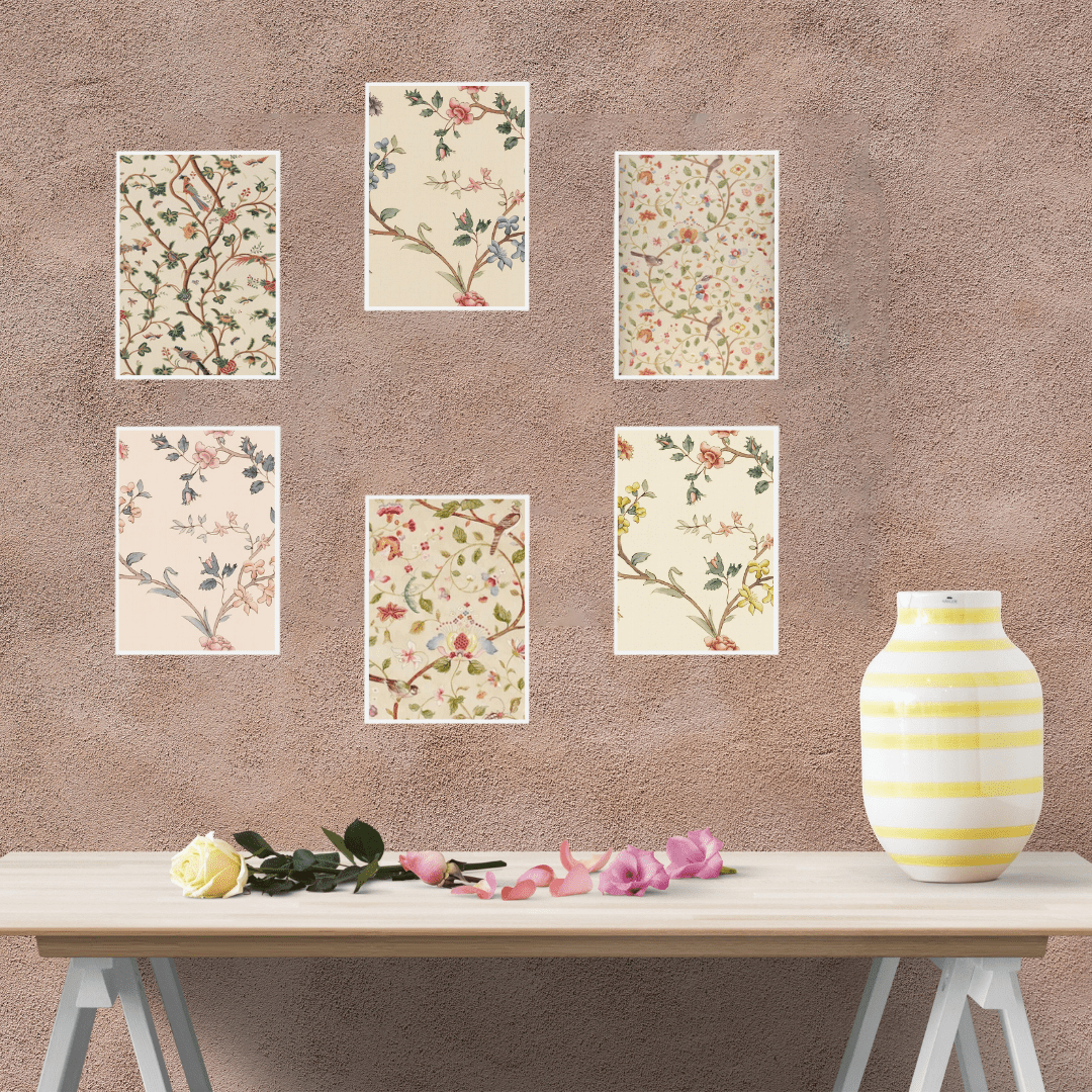 Vintage Floral Wall Art Set – Botanical Beauty for Your Home - Memories InsiteVINTAGE FLORAL WALL FRAME - WHITE SET OF 6